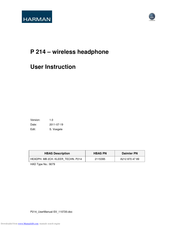 Harman P 214 User Instructions