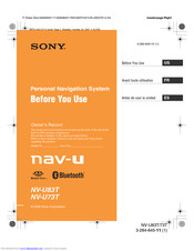 Sony nav-u NV-U83T Owner's Manual
