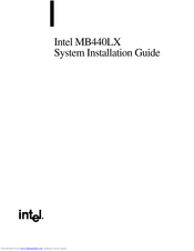 Intel MB440LX System Installation Manual