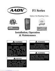 AAON F1-060 Installation, Operation & Maintenance Manual