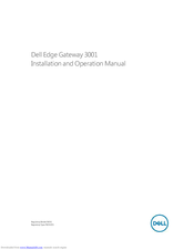 Dell Edge Gateway 3001 Installation And Operation Manual
