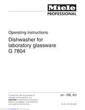 Miele G 7804 Operating Instructions Manual