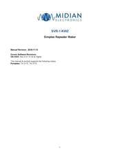Midian SVR-1-KW2 Manual