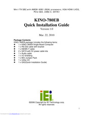 Iei Technology KINO-780EB Quick Installation Manual