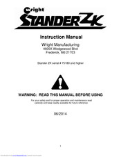 WRIGHT stander zk 75180 Instruction Manual