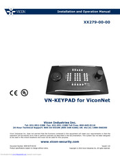 Vicon VN-KEYPAD Installation And Operation Manual