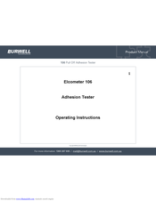 Burwell Elcometer 106 Product Manual