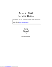 Acer X193W Service Manual