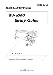Roland SolJet Pro II SJ-1000 Setup Manual