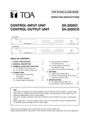 Toa SX-2000CO Operating Instructions Manual