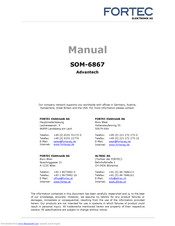 Fortec Elektronik SOM-6867 Manual