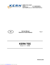 KERN TEE 150-1 Service Manual