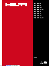 Hilti Vc 40 U Manual 95+ Pages - Latest Revision 