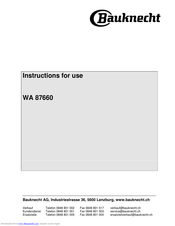 Bauknecht WAE 8585 2 Instructions For Use Manual