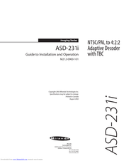 Miranda ASD-231i Installation And Operation Manual