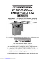 Central Machinery 95112 Assembly And Operation Instructions Manual