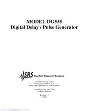 Stanford Research Systems DG535 Operation And Service Manual