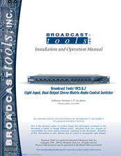Broadcast Tools ACS 8.2 Installation And Operation Manual