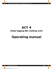 Advance Welding ACT 4 Operating Manual