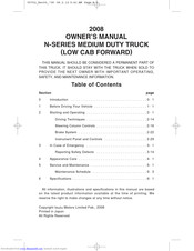 Isuzu NPR 2008 Owner's Manual