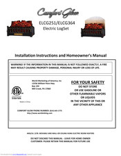 Comfort Glow ELCG364 Installation Instructions And Homeowner's Manual