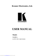 Kramer VS-2DVA User Manual