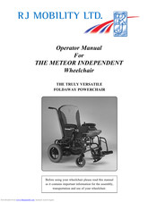 RJ Mobility THE METEOR INDEPENDENT Operator's Manual