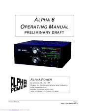 Alpha Power ALPHA 6 Operating Manual