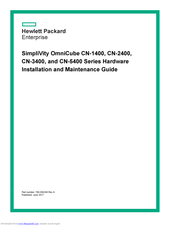 HP SimpliVity OmniCube CN-3400 Installation And Maintenance Manual