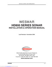 Wesmar HD800/27-15 Installation & Operation Manual