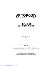 Topcon HiPer XT Operator's Manual