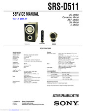 Sony SRS-D511 Service Manual