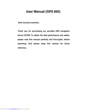 Vogue GPS 600 User Manual