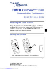 Fluke Fiber OneShot PRO Quick Reference Manual