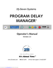 25-Seven Systems PDM Operator's Manual