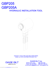 Gage Bilt GBP205 Manual