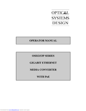 Optical Systems Design OSD2153P Operator's Manual
