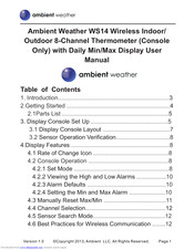 Ambient Weather WS14 F007T User Manual