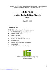 IEI Technology PICO-8522 Quick Installation Manual