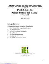 IEI Technology PCISA-945GSE Quick Installation Manual