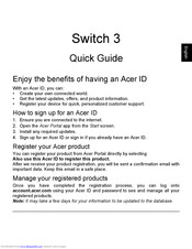 Acer SW312-31 Quick Manual