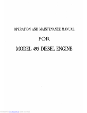 Weifang 495Q Operation And Maintenance Manual