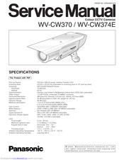 Panasonic WV-CW370 Series Service Manual