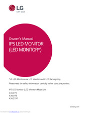 LG 43UD79T Owner's Manual