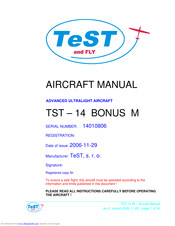 TeST TST-14 Bonus M Aircraft Manual