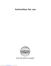 KitchenAid KSVC 3610 Instructions For Use Manual