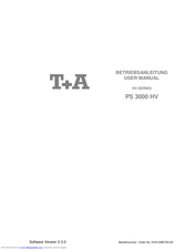 T+A PS 3000 HV User Manual
