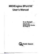 Music Quest MIDIEngine8Port/SE User Manual