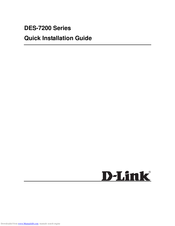 D-Link DES-7210 Quick Installation Manual