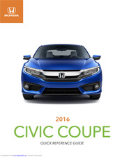 Honda 2016 Civic Coupe Quick Reference Manual